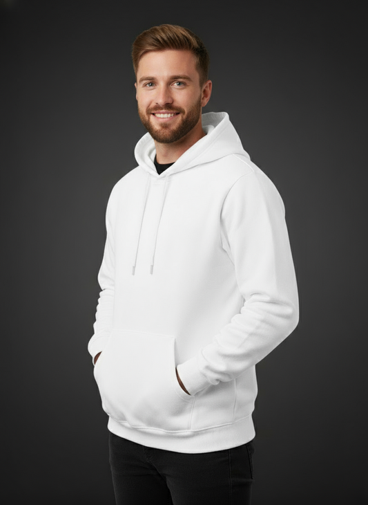 The Cloud Nine Hoodie: Premium 300 GSM 100% Cotton Pullover - Ultra Soft White Fanime Creation