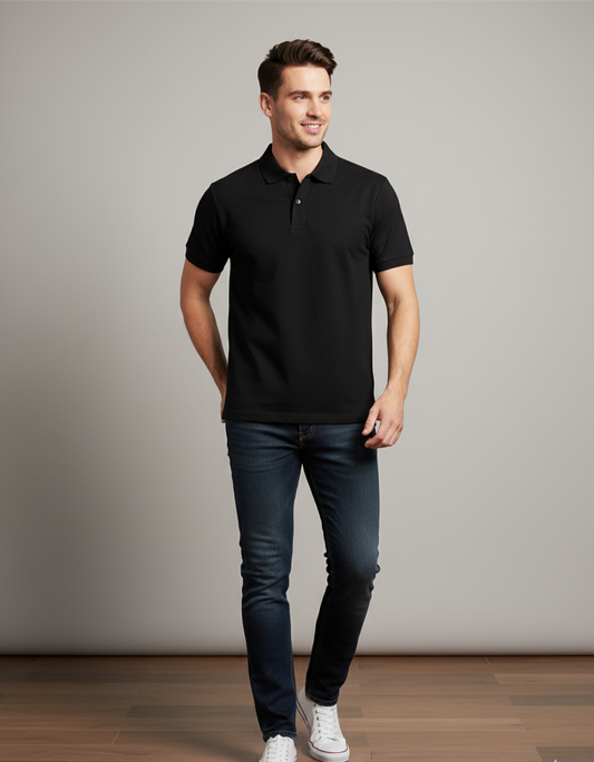 Classic Black Polo T-Shirt Fanime Creation