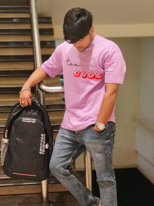 "Too Cool" Zoro Graphic Oversized T-Shirt - Lavender Streetwear Fanime Creation